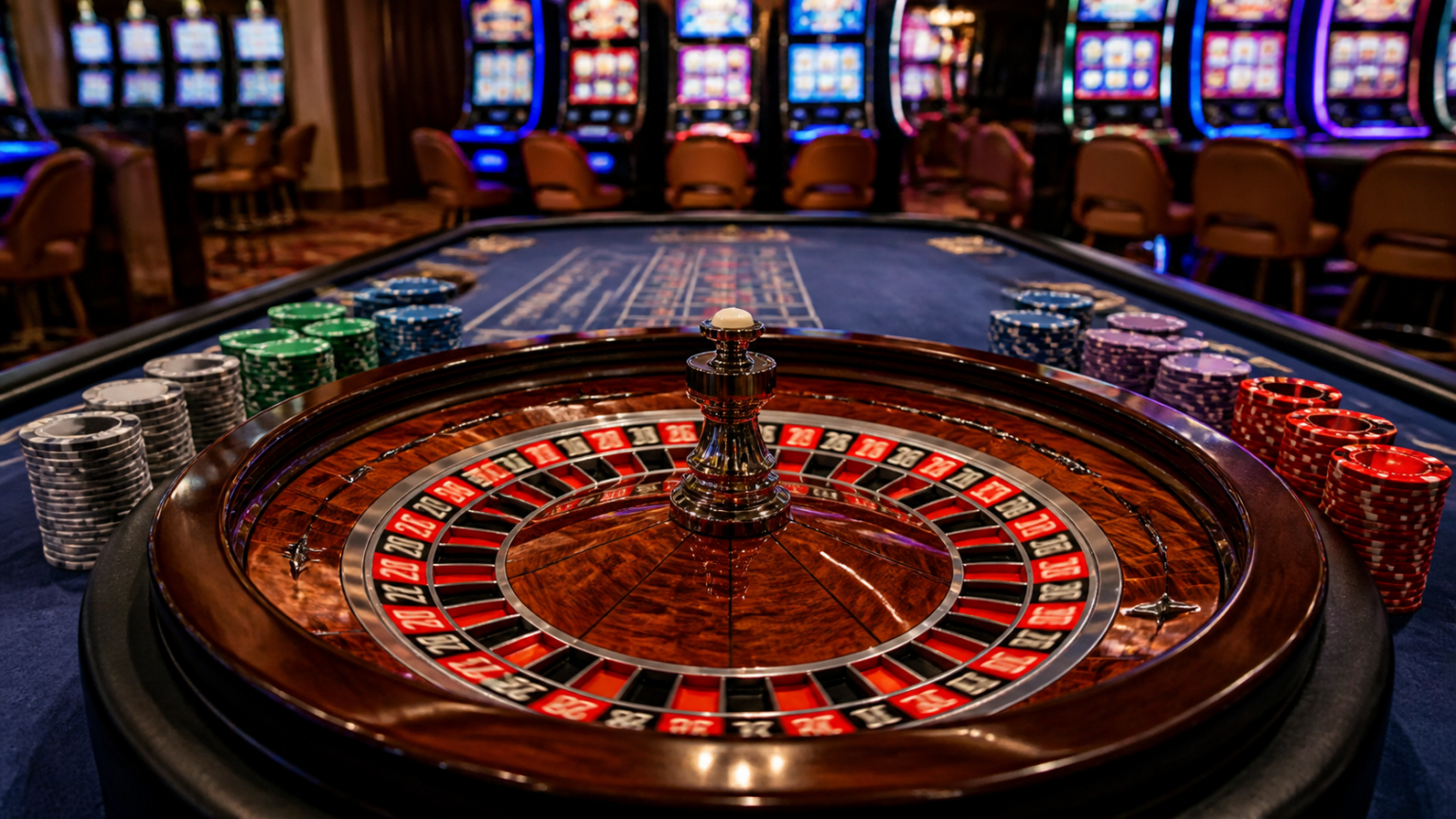 Casino non aams: guida pratica tra gioco, regole e scelte consapevoli Immagine di un casinò con roulette, slot e carte da gioco