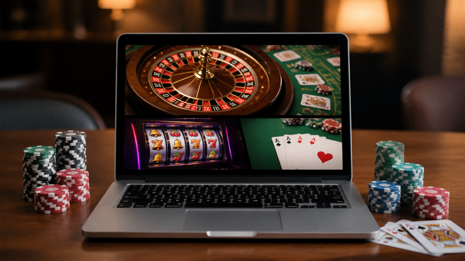 Come valutare i casino non aams sicuri prima di iscriversi Schermata di un casinò online con roulette, carte e slot