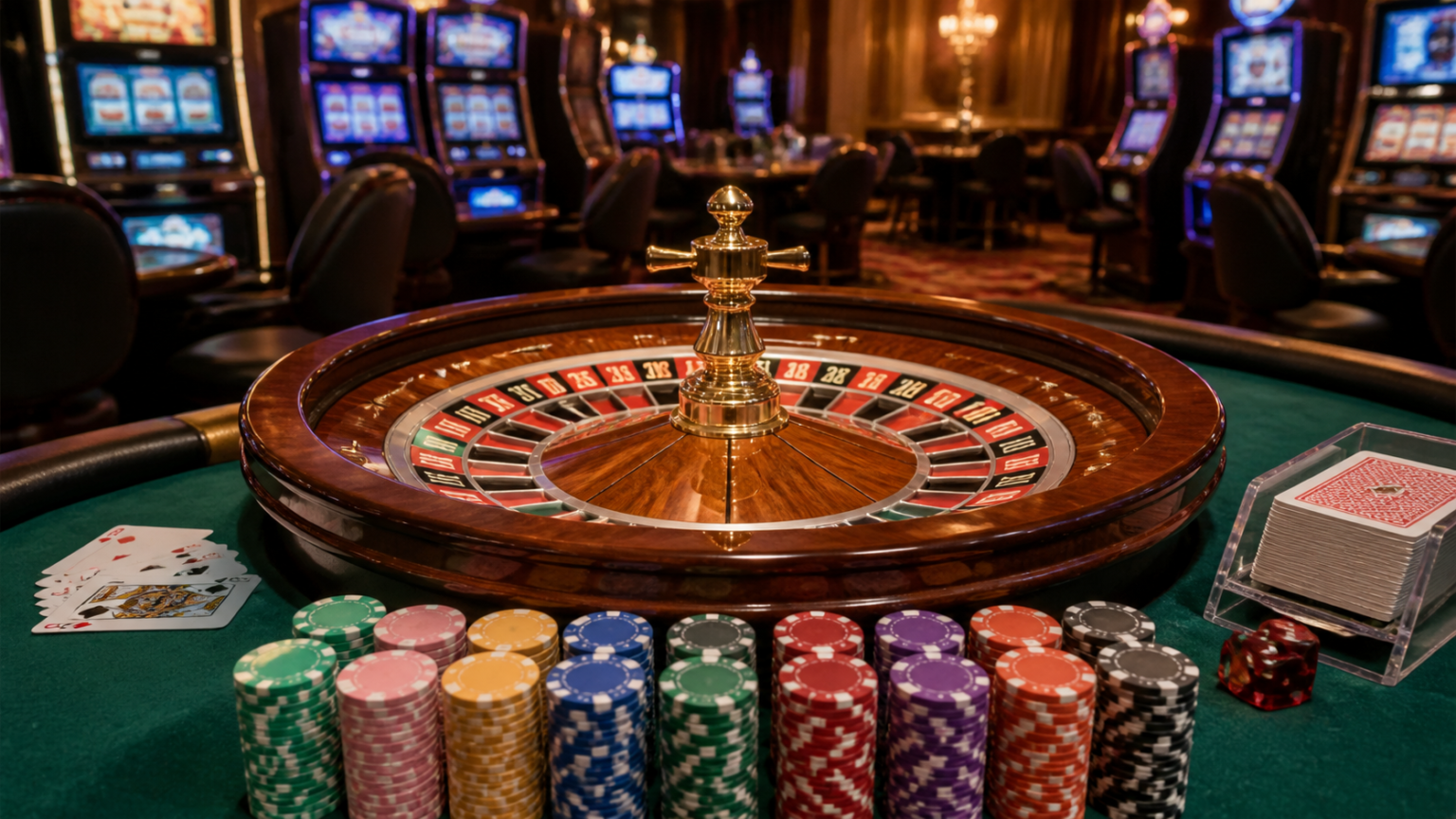What to Know Before Playing at an online casino Singapore Casino gaming table with cards and roulette wheel